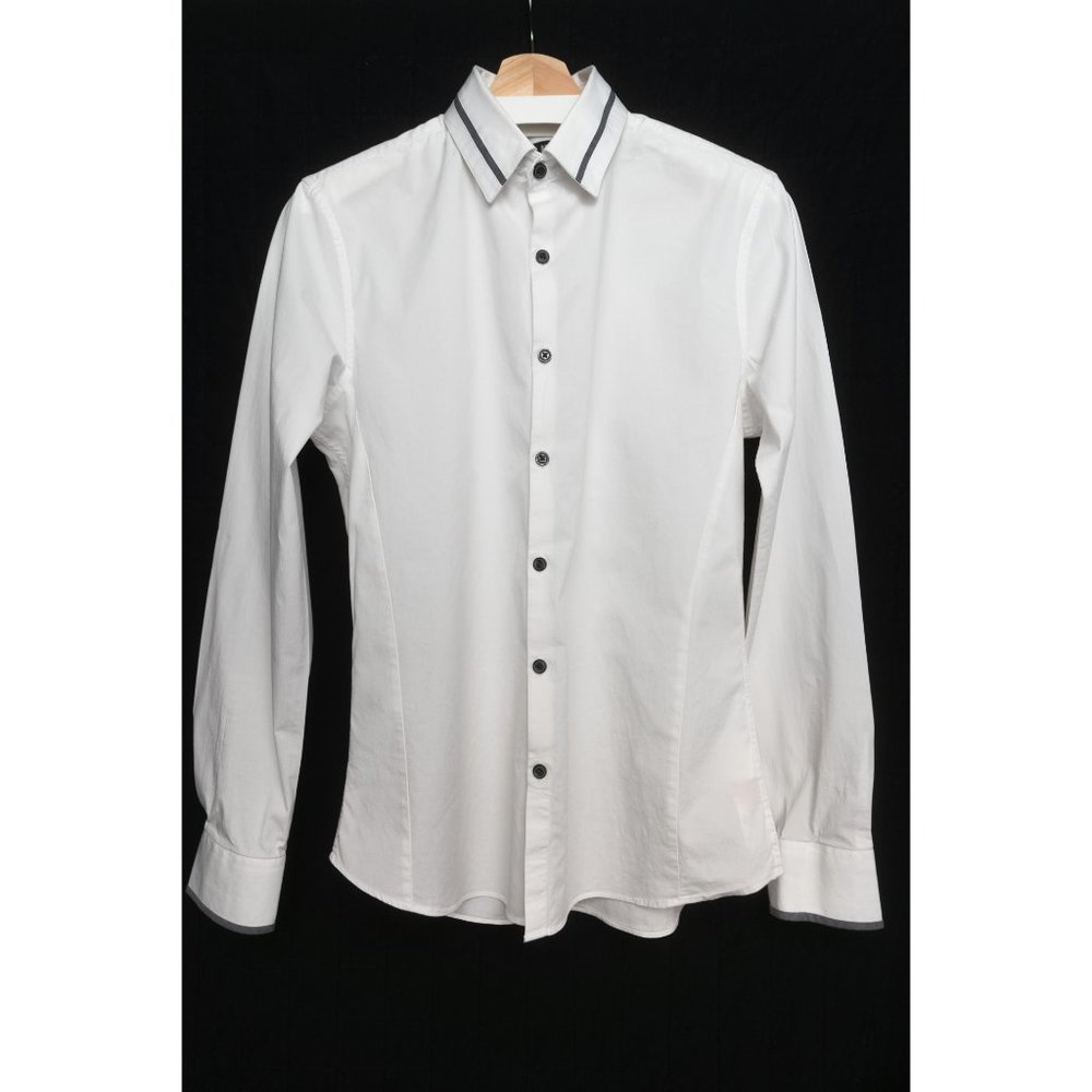 Topman Muscle Fit Long Sleeve Shirt Size M White